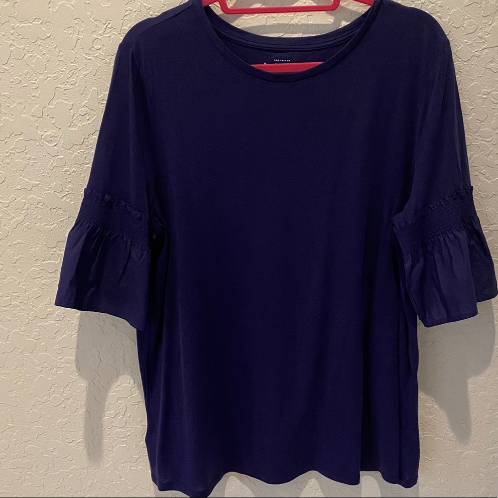 LOFT short sleeve blouse with bell sleeve